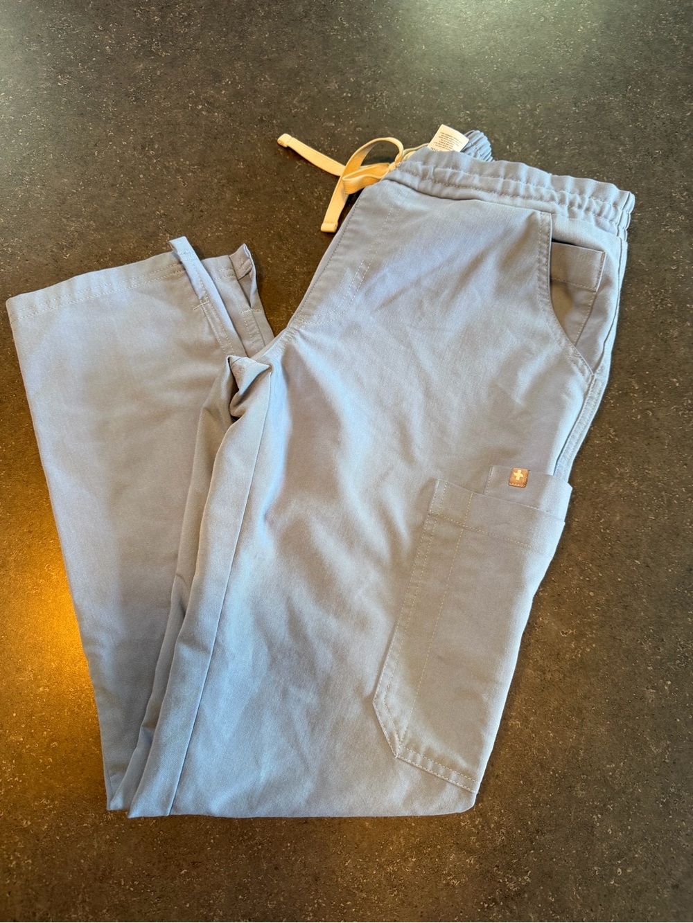FIGS Technical Collection Slim Scrub Pants Size XS/P Blue Cargo Jogger Style